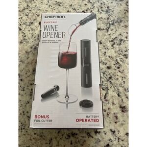 Chefman Electric Wine Opener All-in-One Set Foil Cutter‎ and Wine Pourer Battery